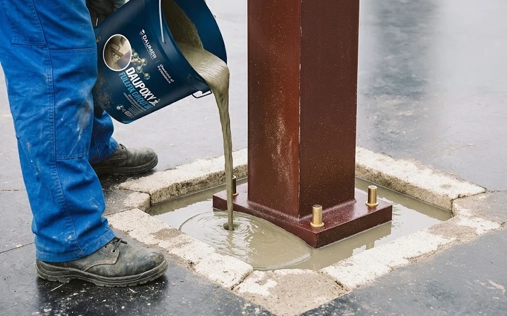 What is Grout Mortar? Steel Column Anchoring and Heavy Machinery Casting-bg